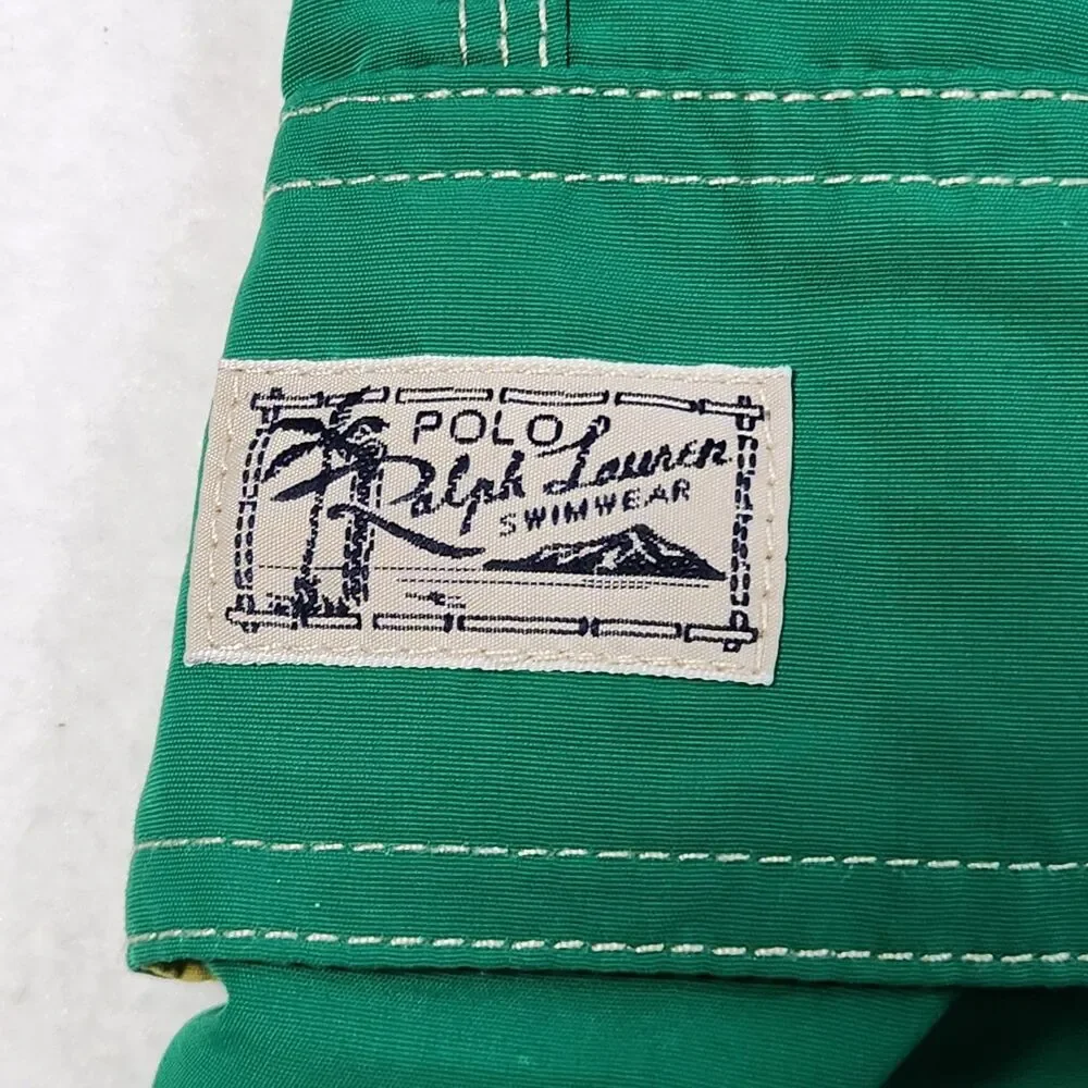 Polo Ralph‎ Lauren Swim Shorts Men's 2XL Green Board Trunks Pockets Mesh Lined